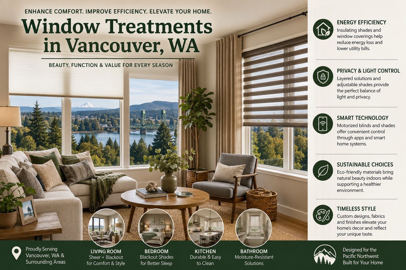 window treatments Vancouver WA